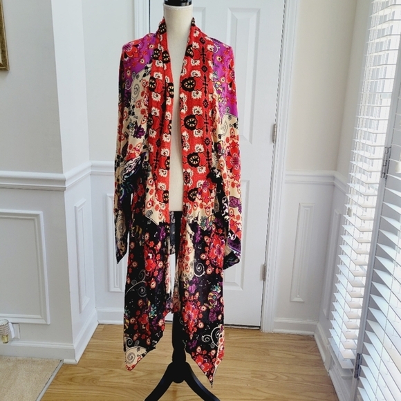 Free People Little Wing Kimono  Boho Floral Shawl‎ Size All - Picture 3 of 16